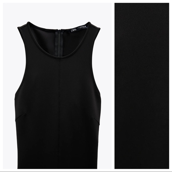 NWT. Zara Black Neoprene-effect Open Back Maxi Dress TRF. Size M. - Picture 4 of 9
